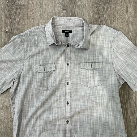 Alfani, men’s casual short sleeve button down in gray - Picture 6 of 7